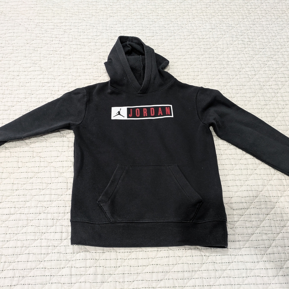 Jordan Black Hoodie with Red Accents